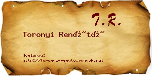 Toronyi Renátó névjegykártya